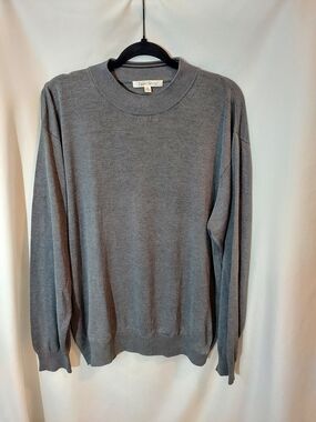 TravelSmith 100% Silk Knit Crewneck Sweater Gray – Men's Size XL